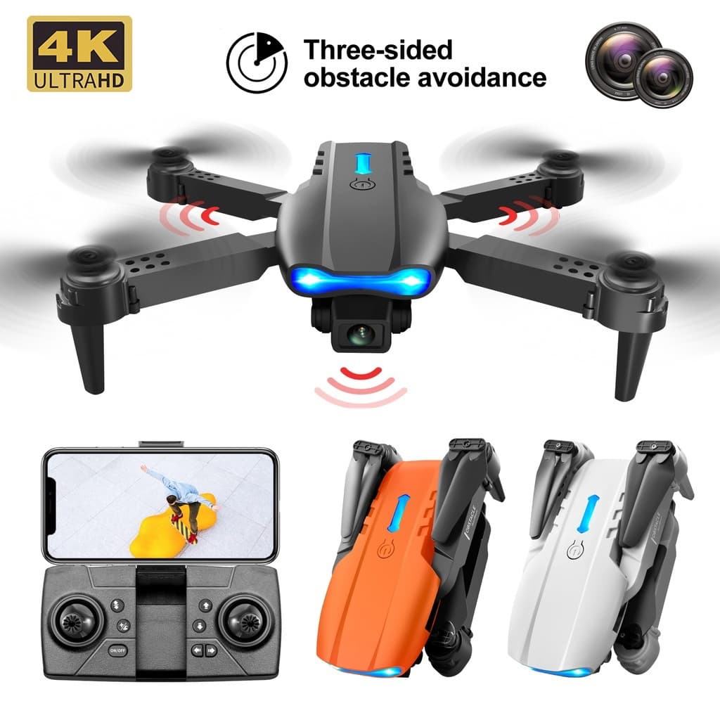Drone E99Pro com Dual Câmera Wi-fi Suporte para Celular Bolsa Viagem Hélice Reserva Motor Sem Escova