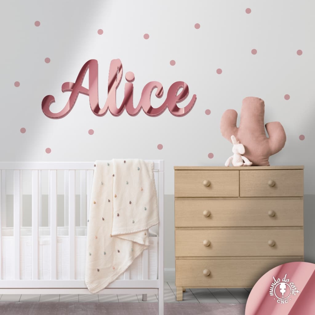 Nome Acrílico Espelhado Personalizado Parede Luxo Moderno Quarto Criança Bebê Infantil