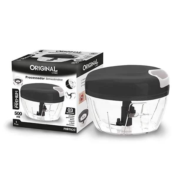 Processador de alimentos, triturador 3 laminas 500ml alho, legumes Original