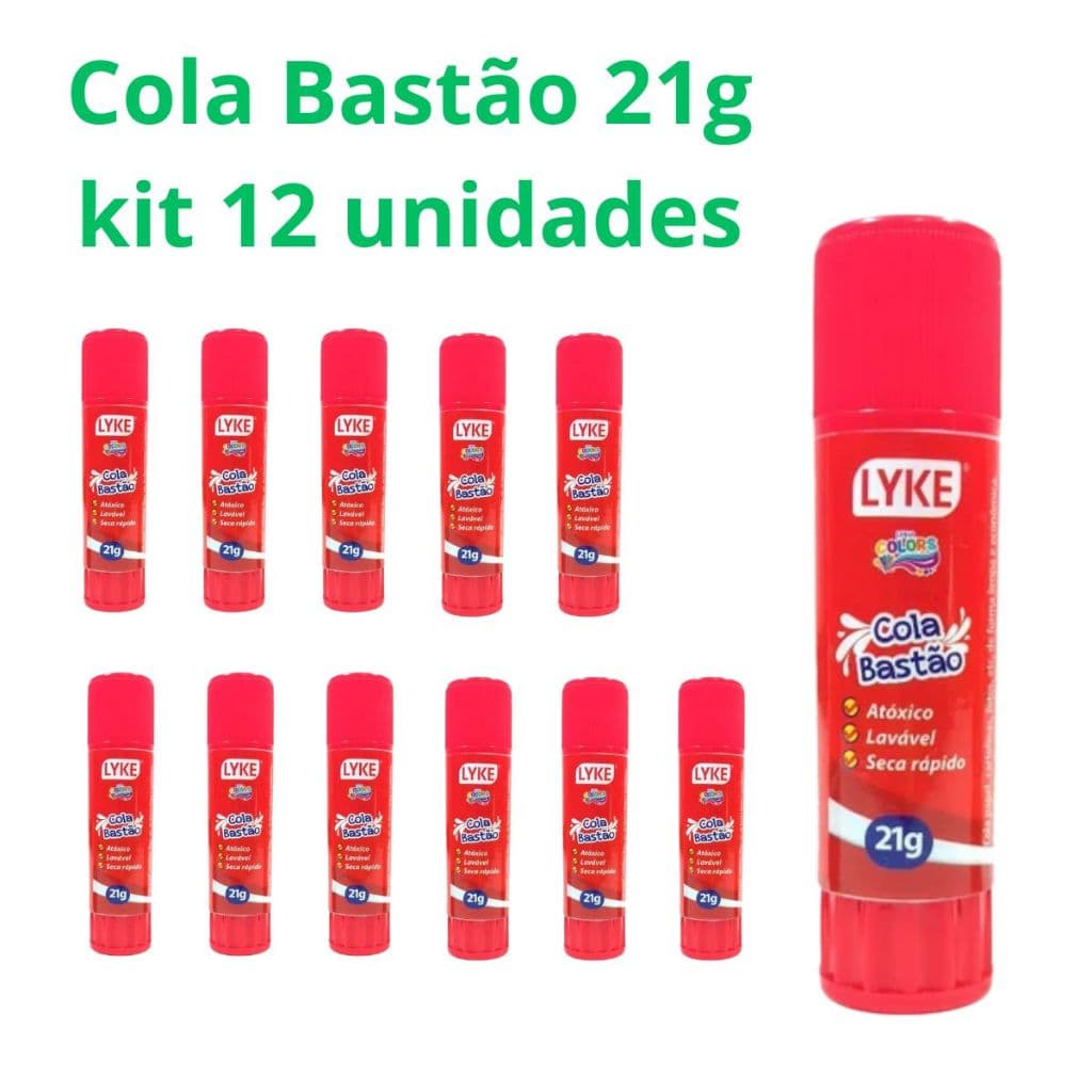 Cola Bastão LYKE  21g kit com 12 unidades