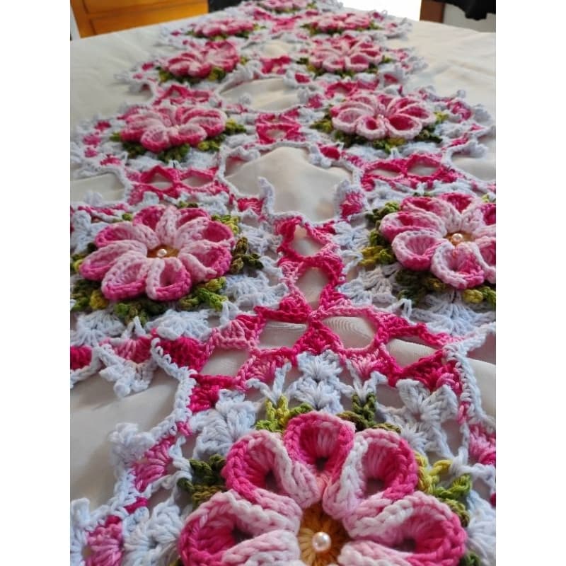 trilho de mesa croche/caminho de mesa crochê