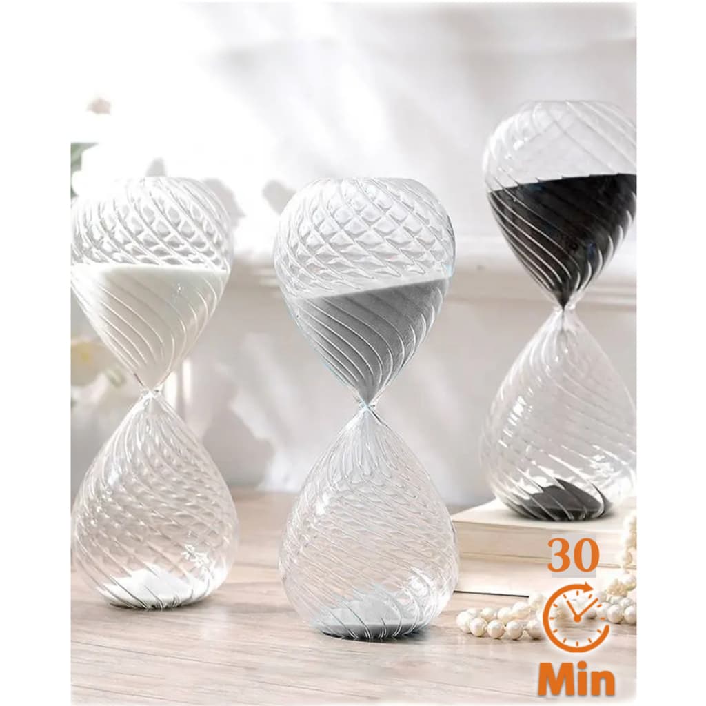 Ampulheta de Vidro 30 Minutos Decorativa - Relógio de Areia 20cm