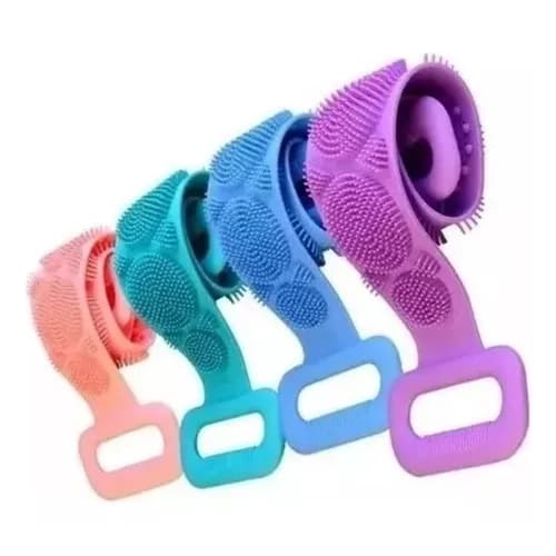 Esponja De Banho Silicone Esticável Lavar Costas Esfregão Cor Aleatorio