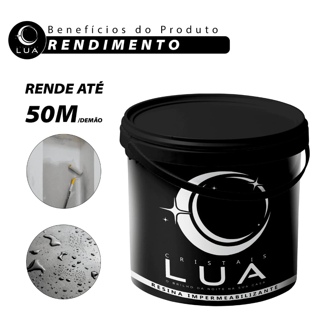 Resina Impermeabilizante 14L LUA Sela Trincas Ideal para Telhados, Pisos, Madeira, Paredes
