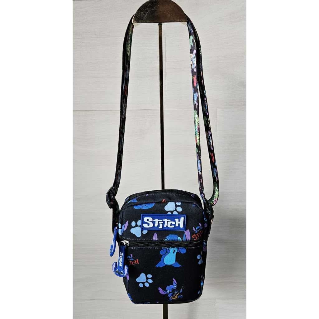 Bolsa Mini Bag Alça Transversal Regulável Estampada Disney Lilo e Stitch