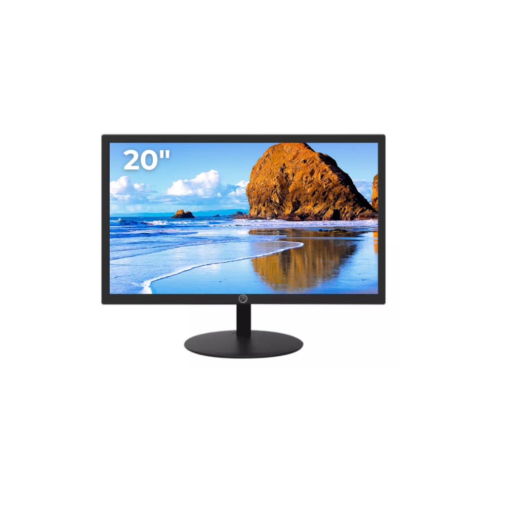 Monitor LED 20" Widescreen 75Hz 1600x900 Bivolt Preto Entradas HDMI e VGA Tela Nítida e Fluida