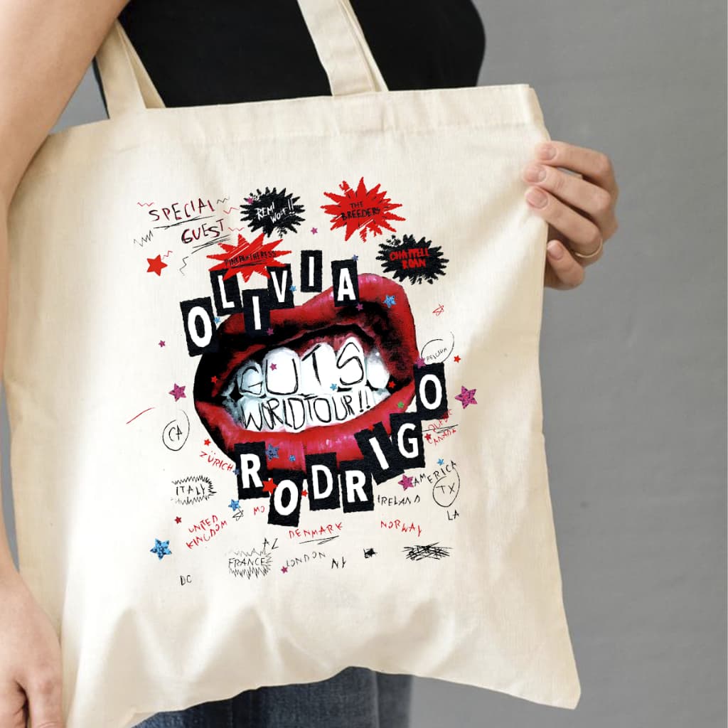 Bolsa Unisse Olivia Rodrigo Album  soul turne brasil Ecobag Ecologicamente Sustentavel Sem Ziper