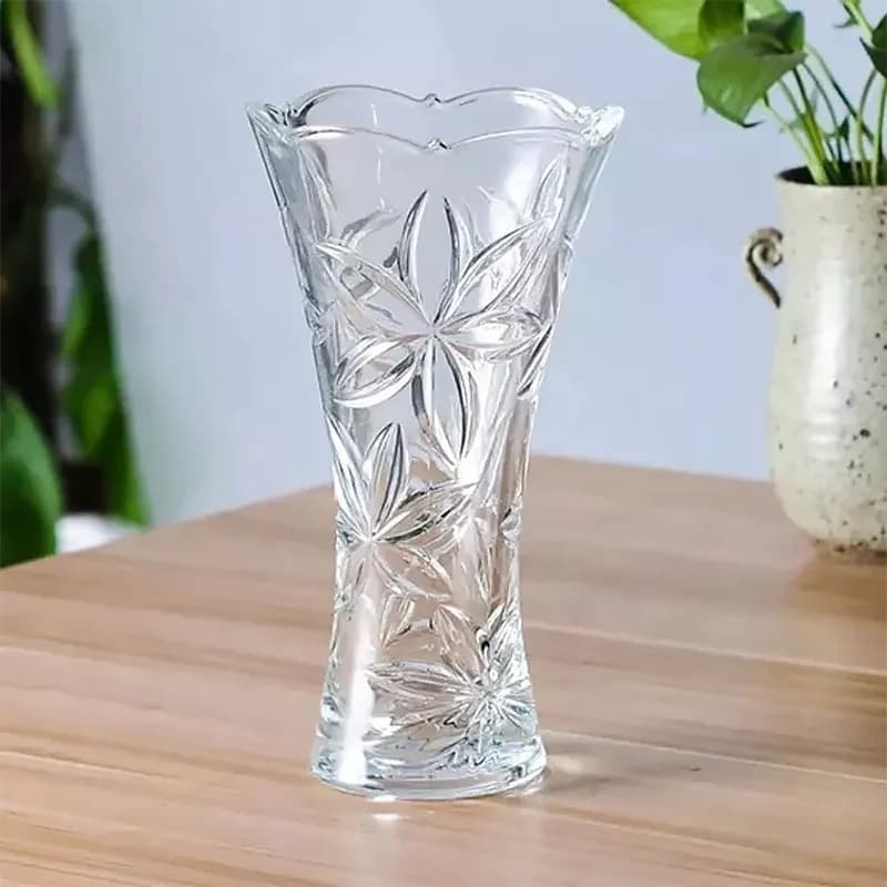 Vaso De Vidro De Mesa Decoração Flores Naturais Artificiais 19cm Gaya