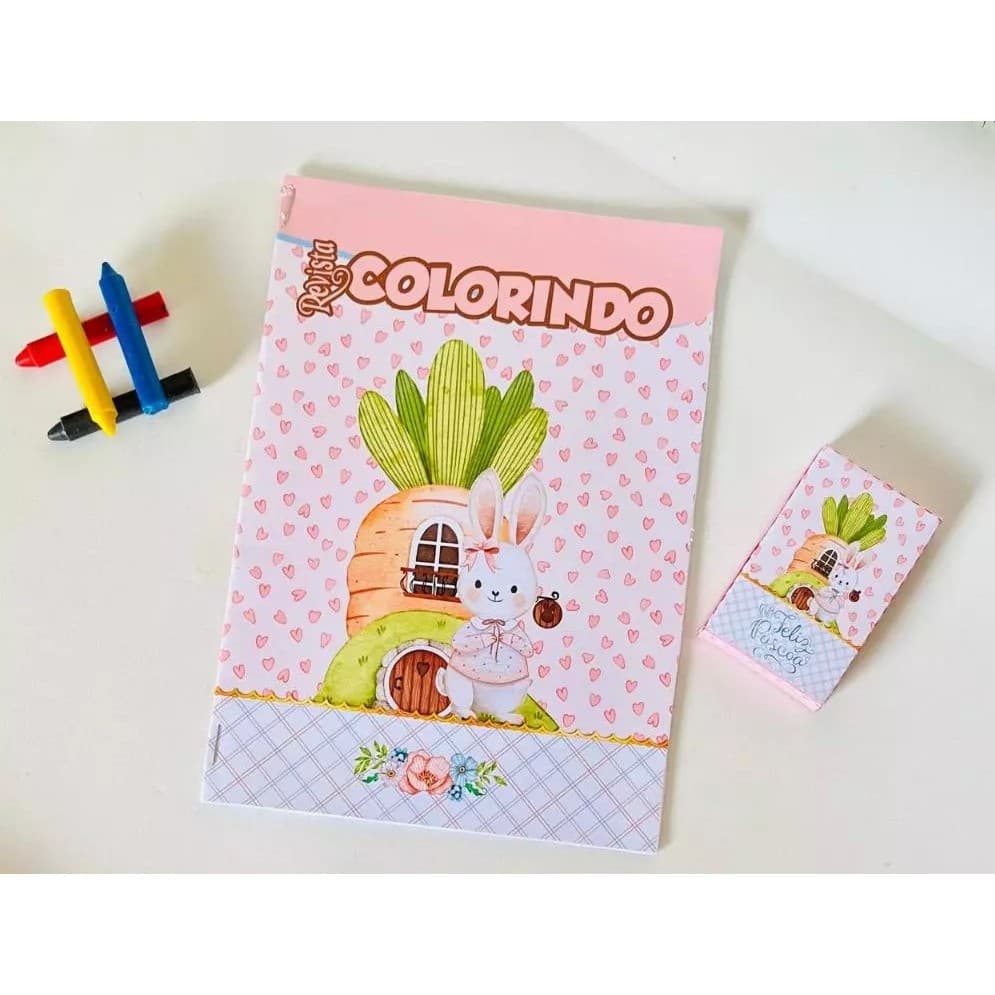 Livro Colorir De Páscoa Coelho Diversão Crianças Mimo Lembrancinha Festa Infantil