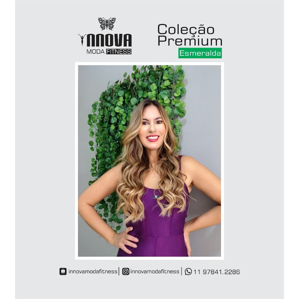 Macaquinho Fitness Poliamida Linha Premium Esmeralda Moda Fitness