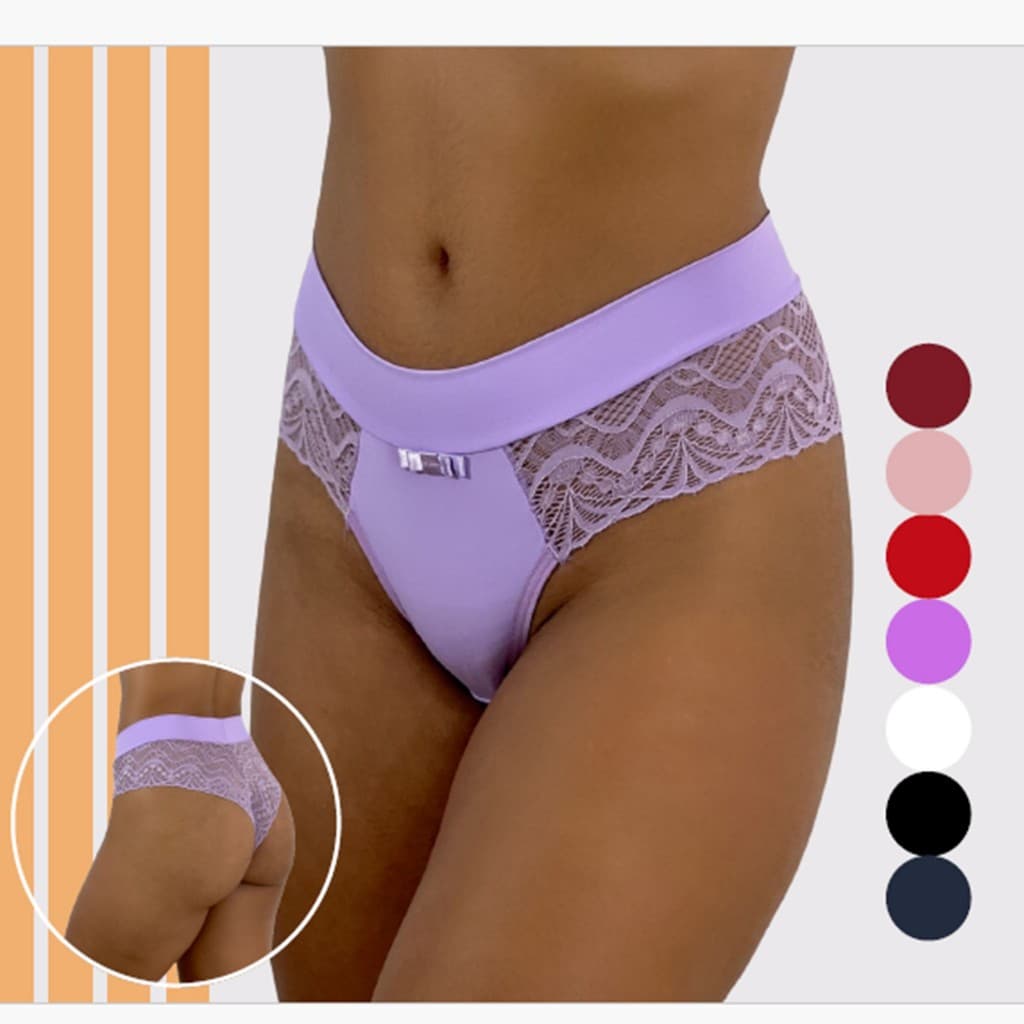 Kit calcinhas de renda Microfibra Poliamida calcinha Confortável
