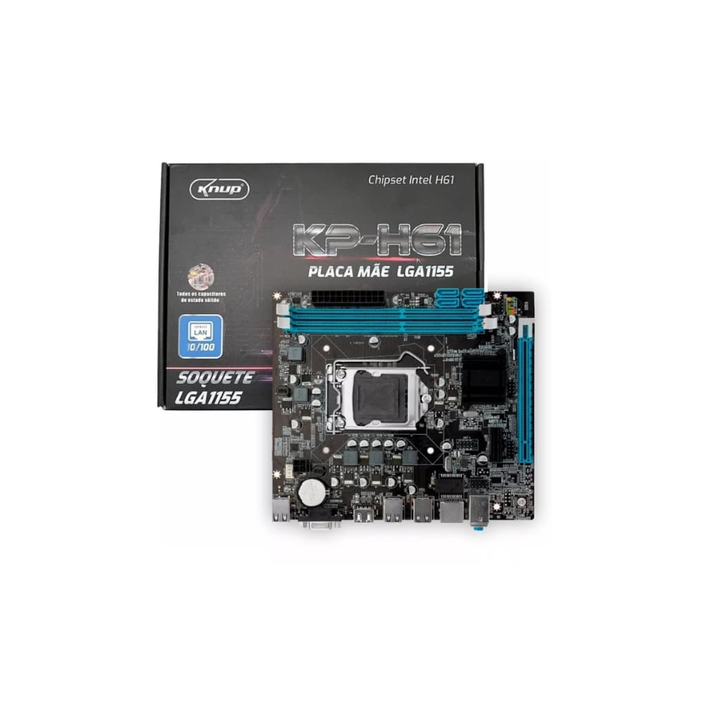 Placa-Mãe Knup LGA 1155 KP-H61 Suporte I3 I5 I7 DDR3 HDMI VGA USB 3.0