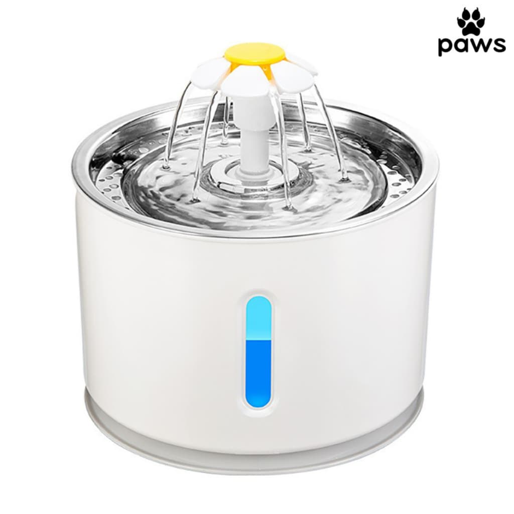 Fonte De Água Do Gato Automático Filtro Interior LED Beber Para Gatos Filtragem Purificação 2,4l