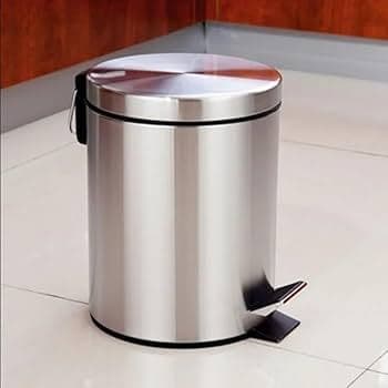 Lixeira Inox Espelhada Com Pedal Premium Cesto Balde Removível Cozinha Quintal Lavanderia 12L