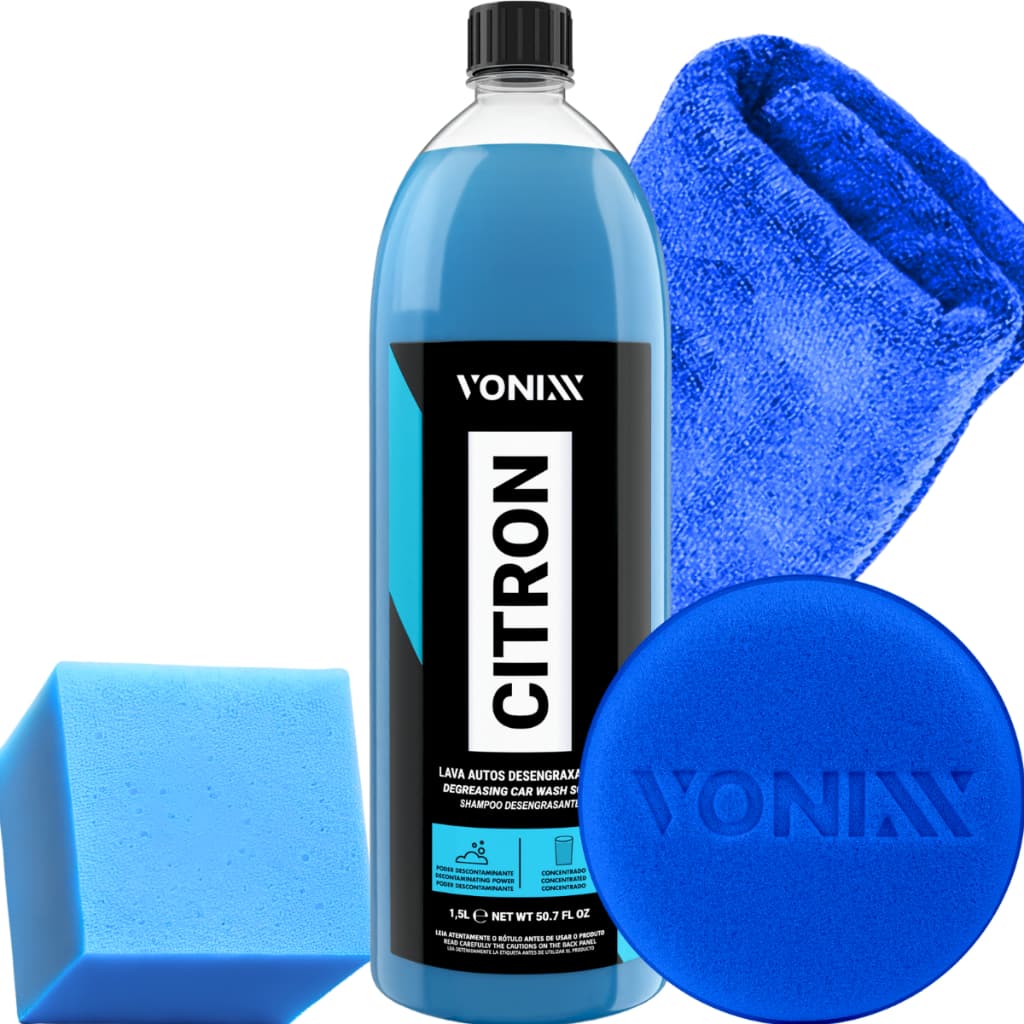 Citron Shampoo Desengraxante para Lavagem Automotiva Pano Aplicador