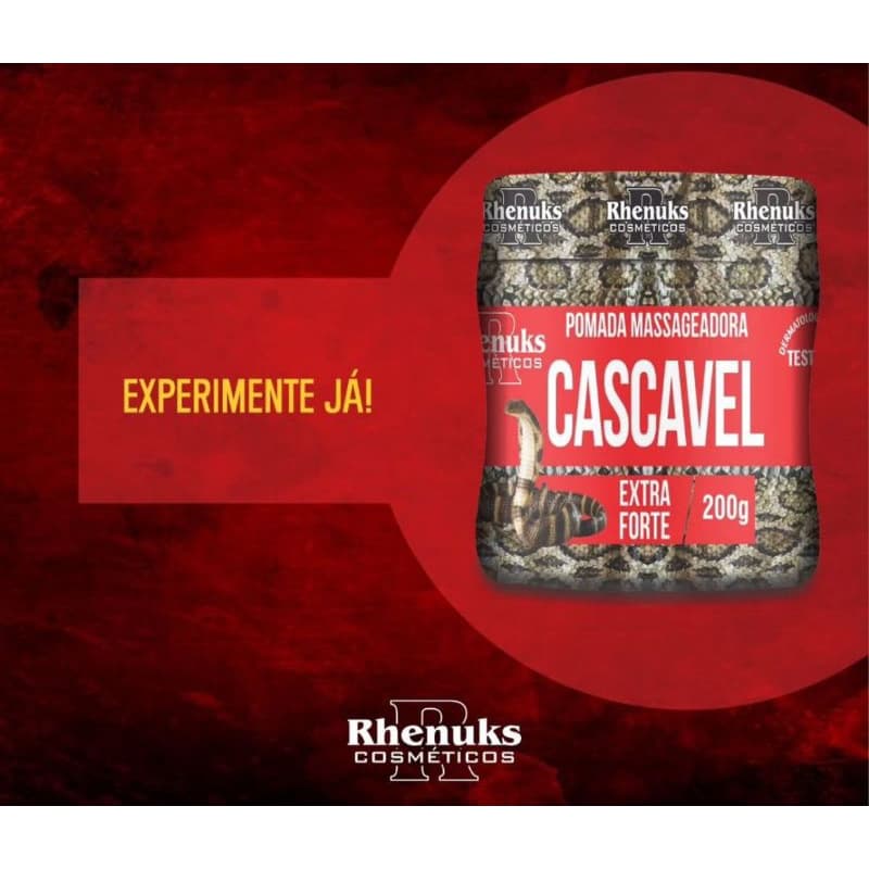 Pomada Massageadora Cascavel - 200g - Rhenuks - Para articulações e alivio nas dores