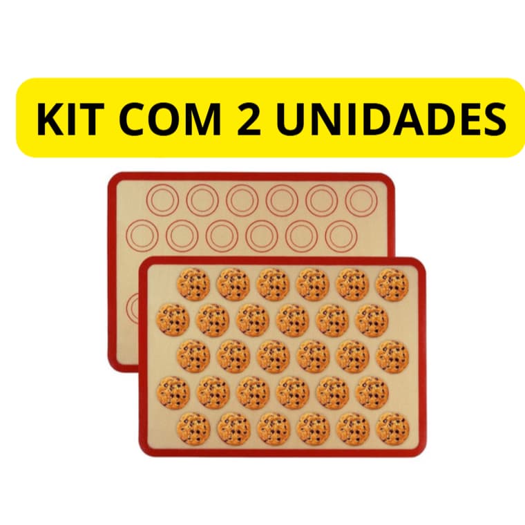 KIT Tapete de Silicone Antiaderente para Assar - Esteira de Cozimento Uniforme Assadeira Sustentável