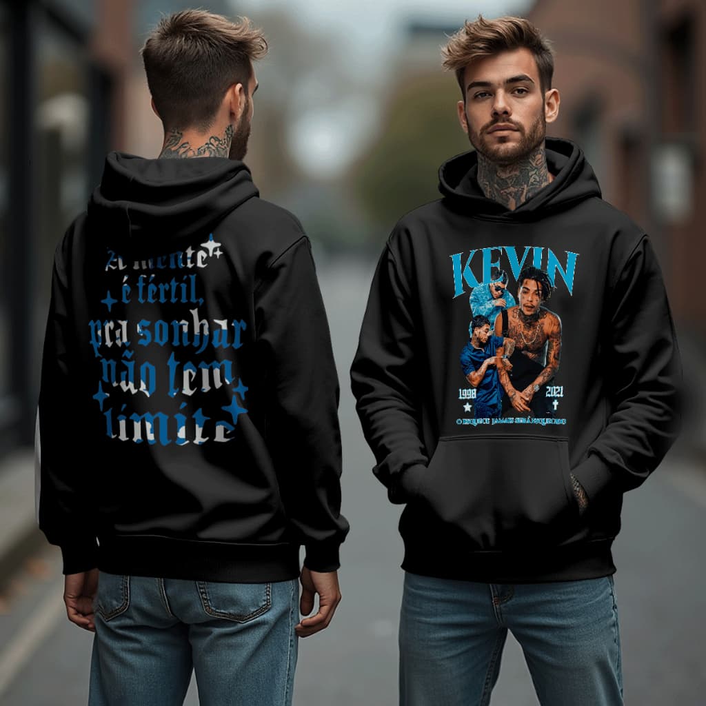 Blusa Moletom Mc Kevin A mente É Fertil Azul