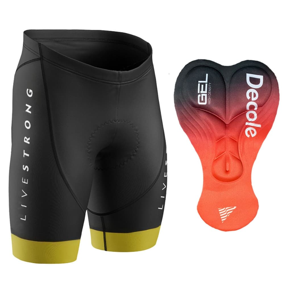 Bermuda Ciclismo Forro Gel D80 Preto Mtb Bike Livestrong