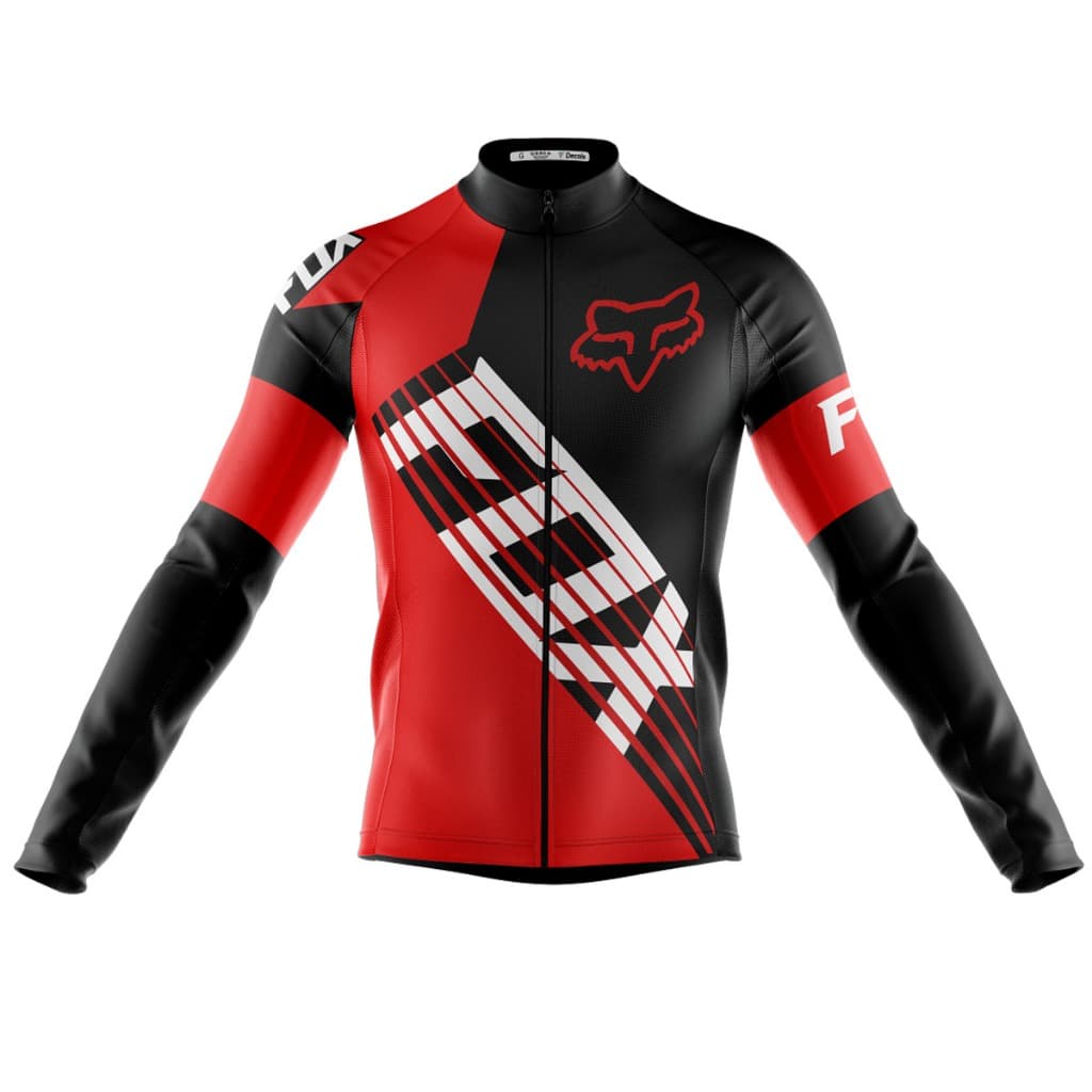 Camiseta Fox Manga Longa Ciclismo Bicicleta Ziper Mtb Dry Fit Esportes