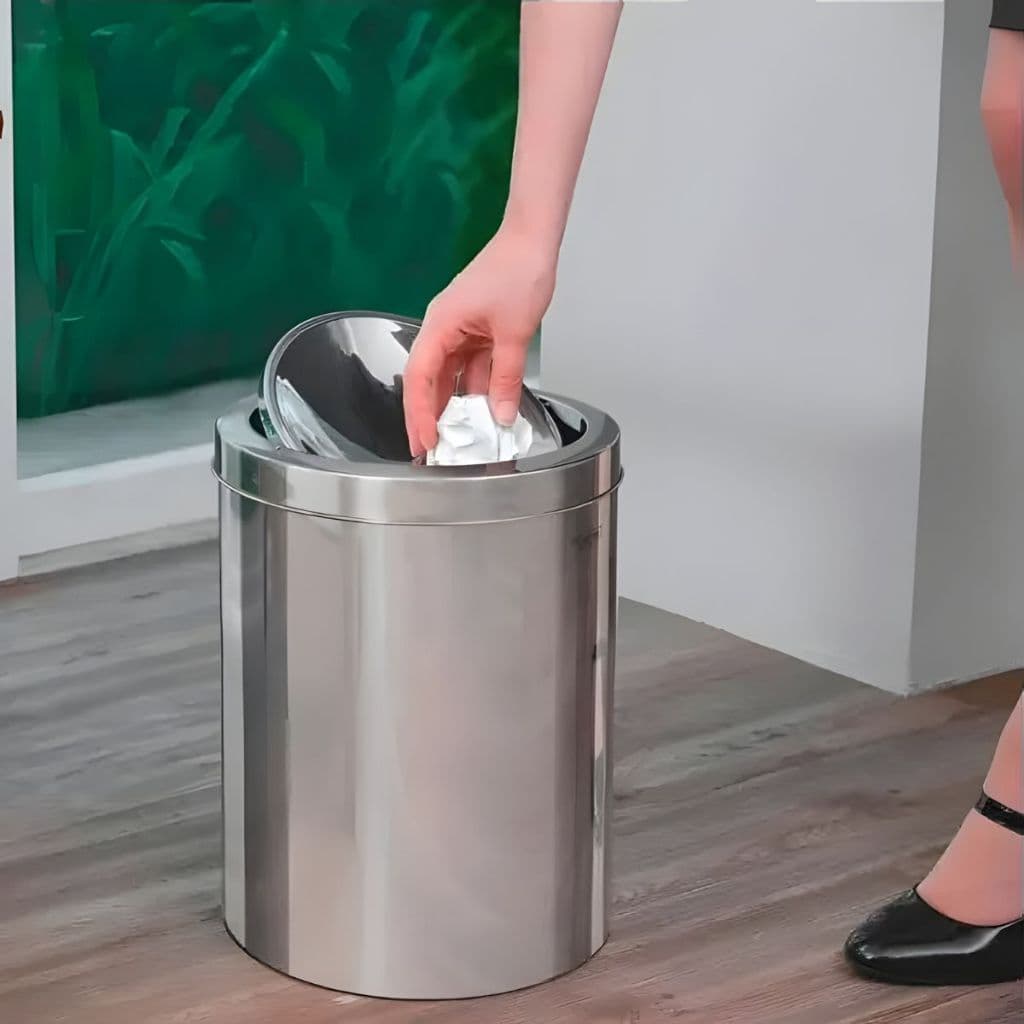Lixeira Tampa Basculante em aço inox 12L 5L 3L para pia, cozinha, banheiro, escritório