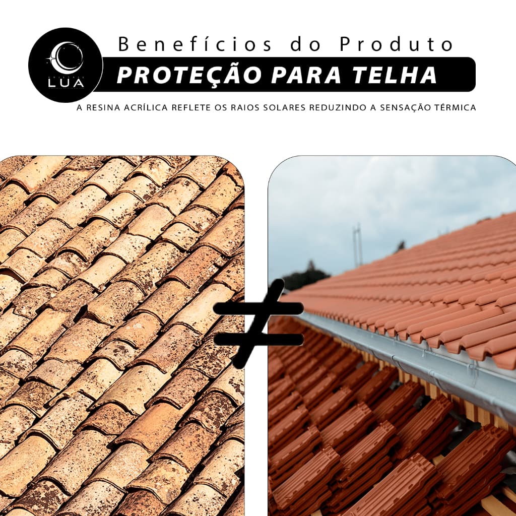 Resina Acrílica 14L LUA Ideal para Telhados Madeira Alvenaria Pedras Decorativas Internas Externas