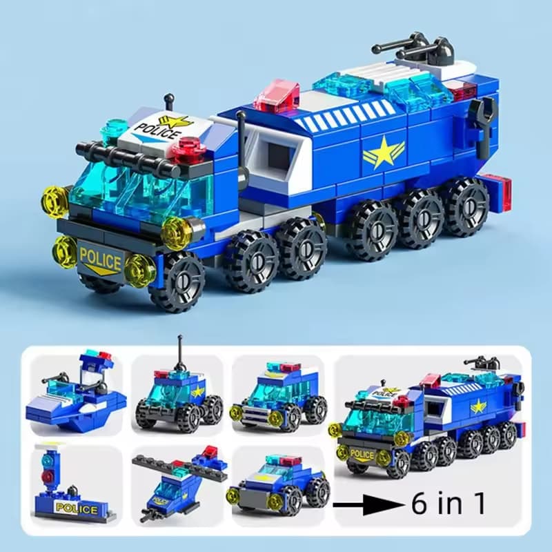Blocos de Construção "Lego" SWAT 6 em 1 - 147 Peças, Brinquedo Educativo para Crianças!!