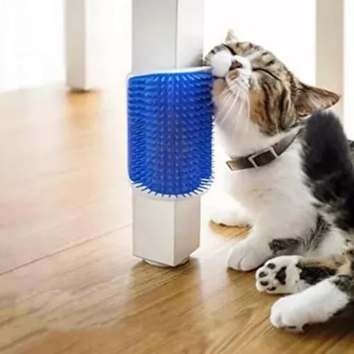 Escova De Canto Para Gatos Coçador Com Catnip Parede Massagem