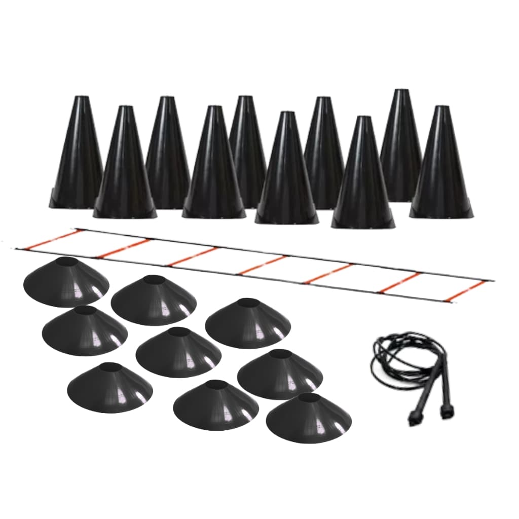 Kit Escada + 10 Pratos Demarcatórios + 10 Cones + Corda de Pular Ajustável
