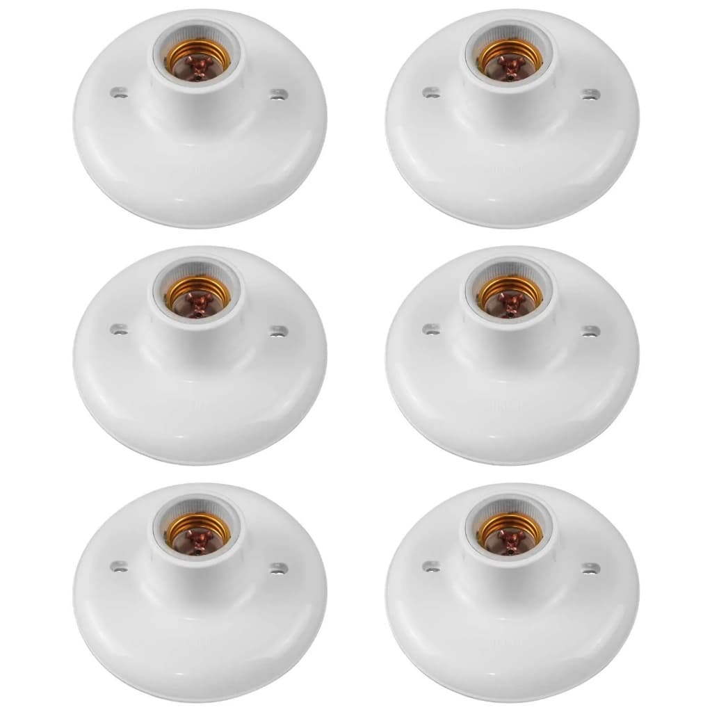 Kit 6 Plafon Elite Poquete de Porcelana E127 Branco.