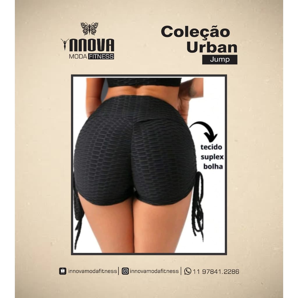Short Empina Bumbum Fitness 3D Coleção Urban Jump