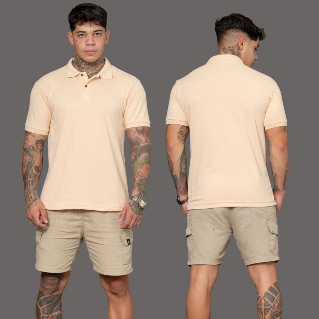 Camisa Polo Piquet Masculina Premium Lisa e Bordada Verao