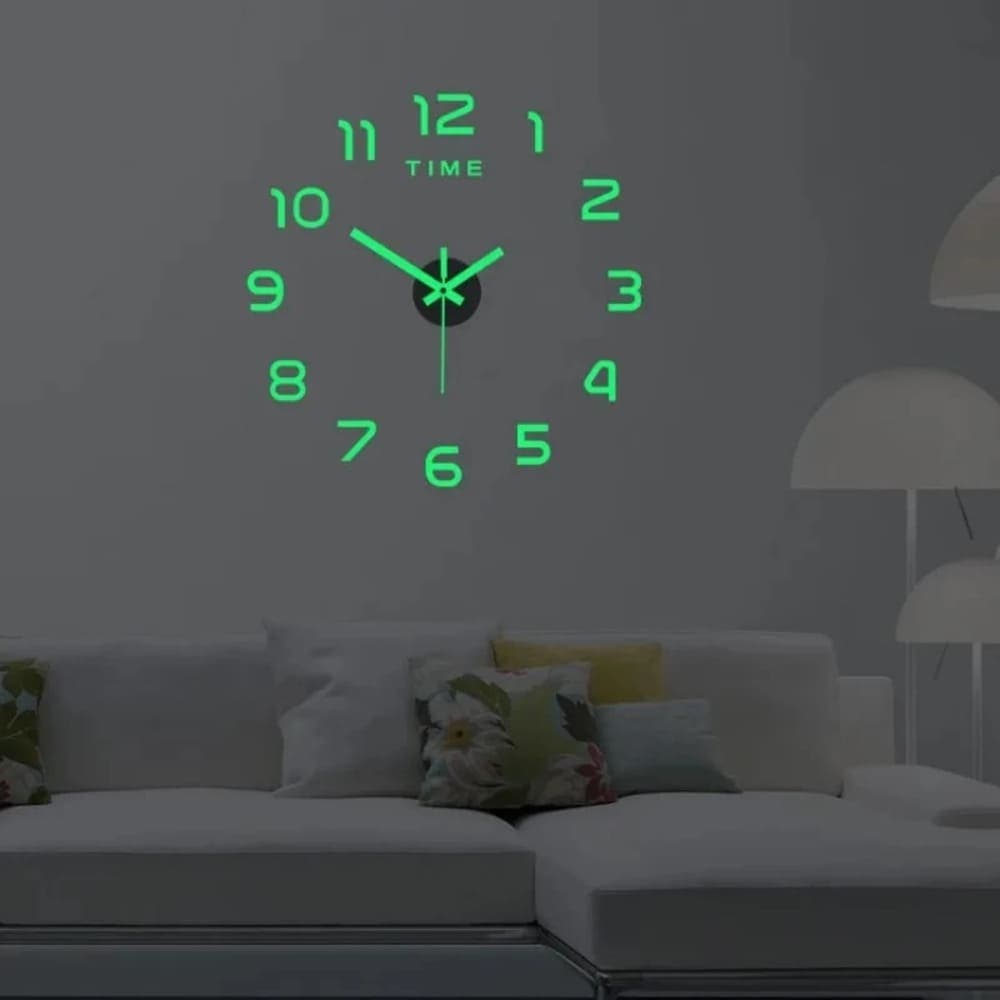 Relógio Luminoso 3D  de Parede Adesivo DIY Decoração casa