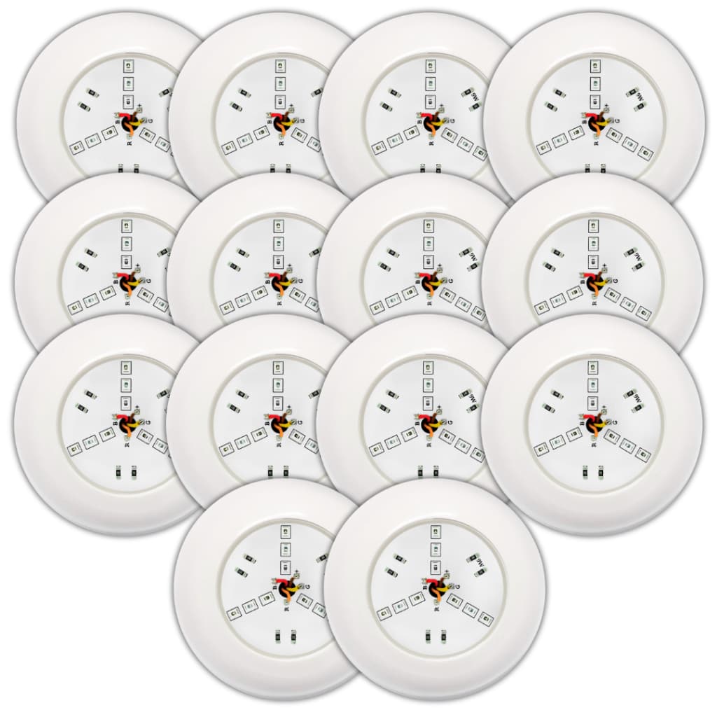 Kit 14 Mini Leds Refletores Para Piscina 9w Abs Rgb