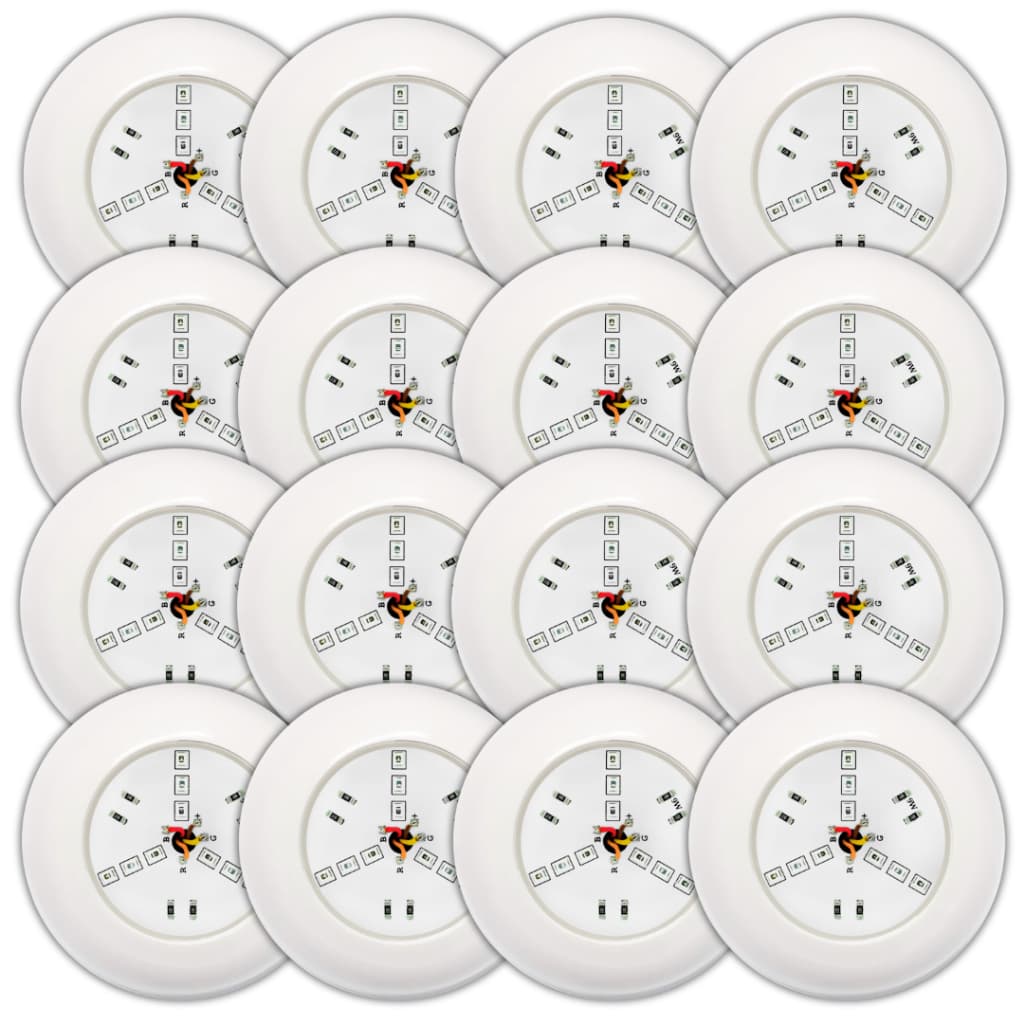 Kit 16 Mini Leds Refletores Para Piscina 9w Abs Rgb
