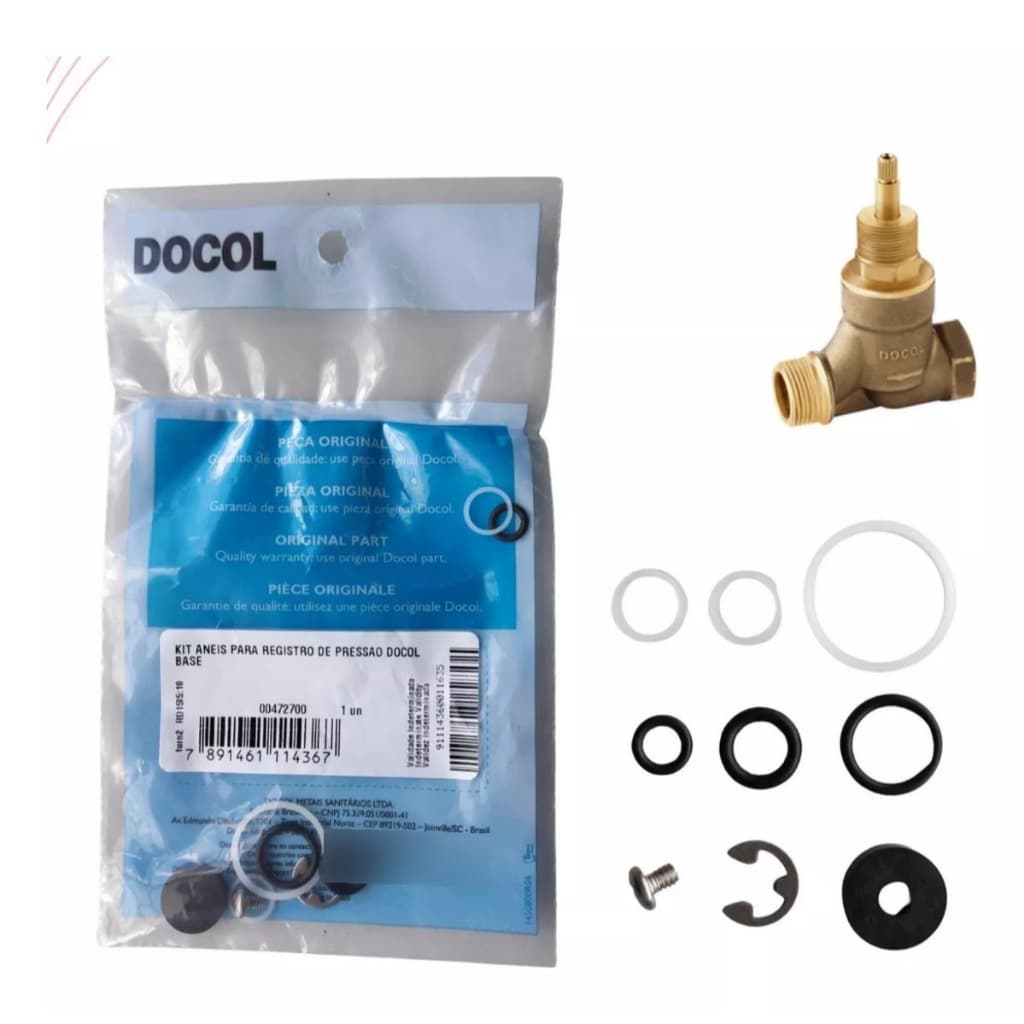 Reparo Kit Aneis de Registro de Pressão Docol Original 00472700