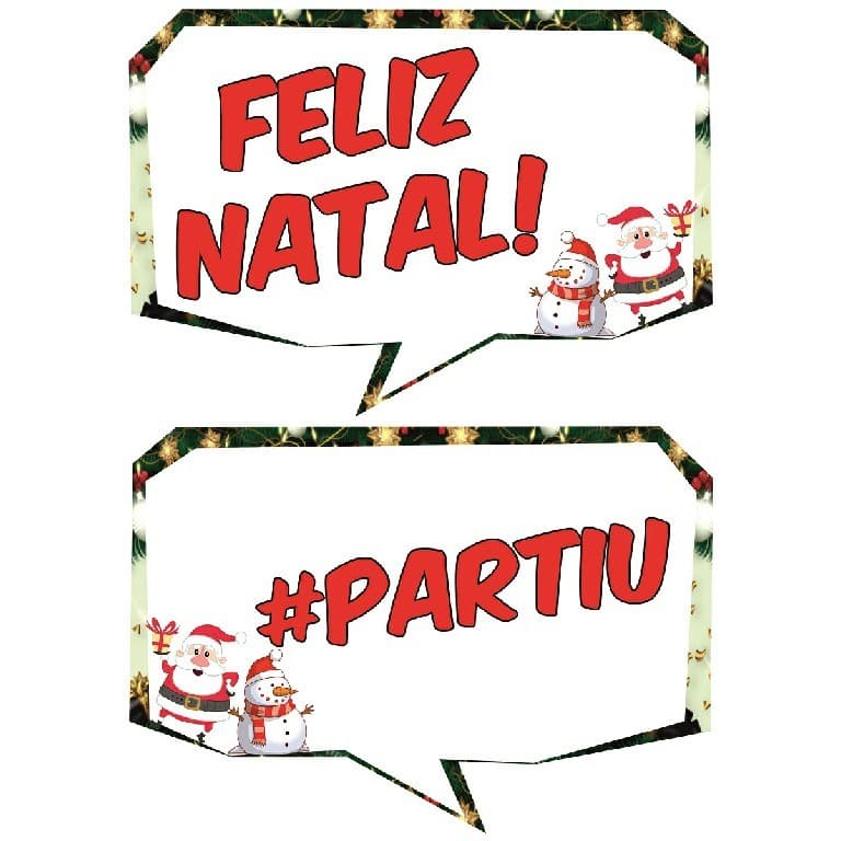 Kit Com 20 Plaquinhas Frases Divertidas  Tema Natalalino