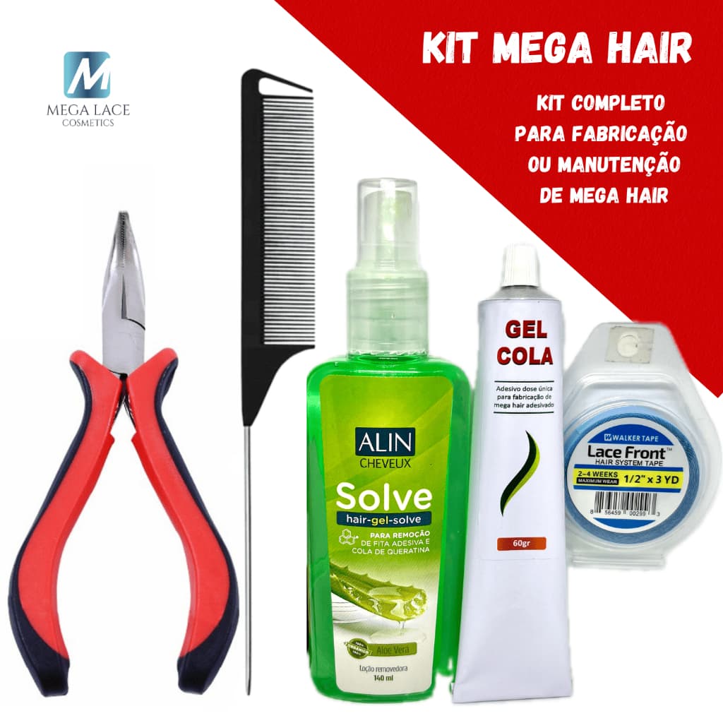Kit para Fabricação de Mega Hair + Gel Cola de 60g