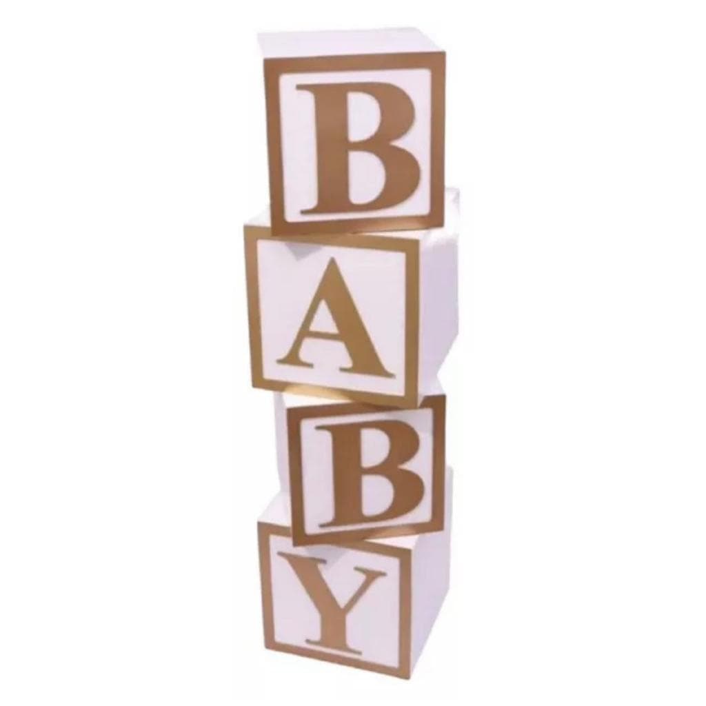 letras BABY para cubo 30cm em dourado