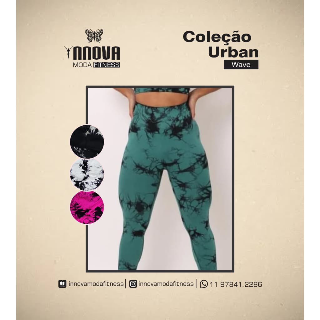 Legging Empina Bumbum Explosão Poliamida Coleção Urban Wave Moda Fitness