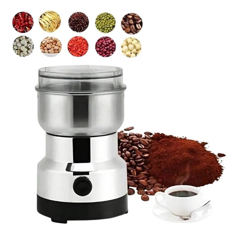 Moedor Triturador Elétrico De Café Grãos Sementes 110V Inox Portátil 4 Lâminas