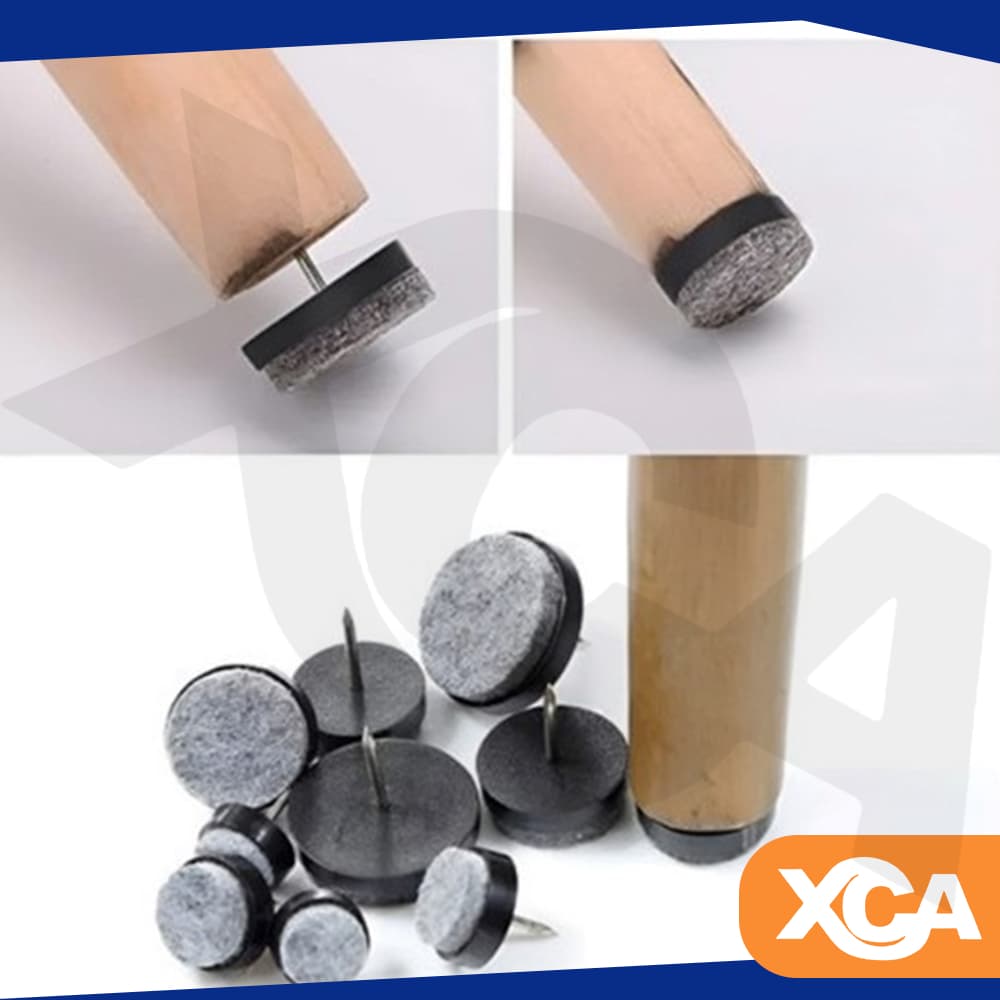 Calço Almofadado Móveis Anti-Risco Antiderrapante Protetor Pé Cadeira Feltro Borracha Silicone 8 Pçs