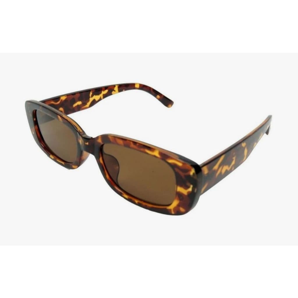 Óculos de Sol Feminino Tartaruga Marrom Liso Retro Quadradinho Uv400