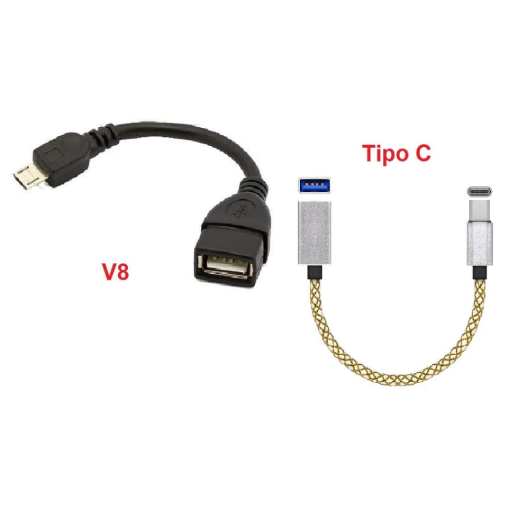 Adaptador OTG USB Fêmea para Micro USB V8/Tipo C Macho
