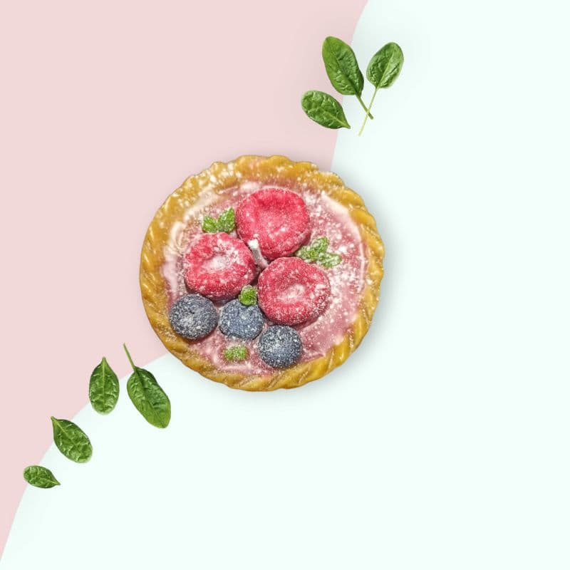 Mini Vela Aromática Tortinha de Framboesa/ Vela Perfumada/ Cera vegetal