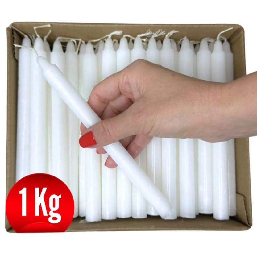 Velas Palito 18 Cm Branca 100% Parafina Pura Atacado 33/34 VELAS POR KILO
