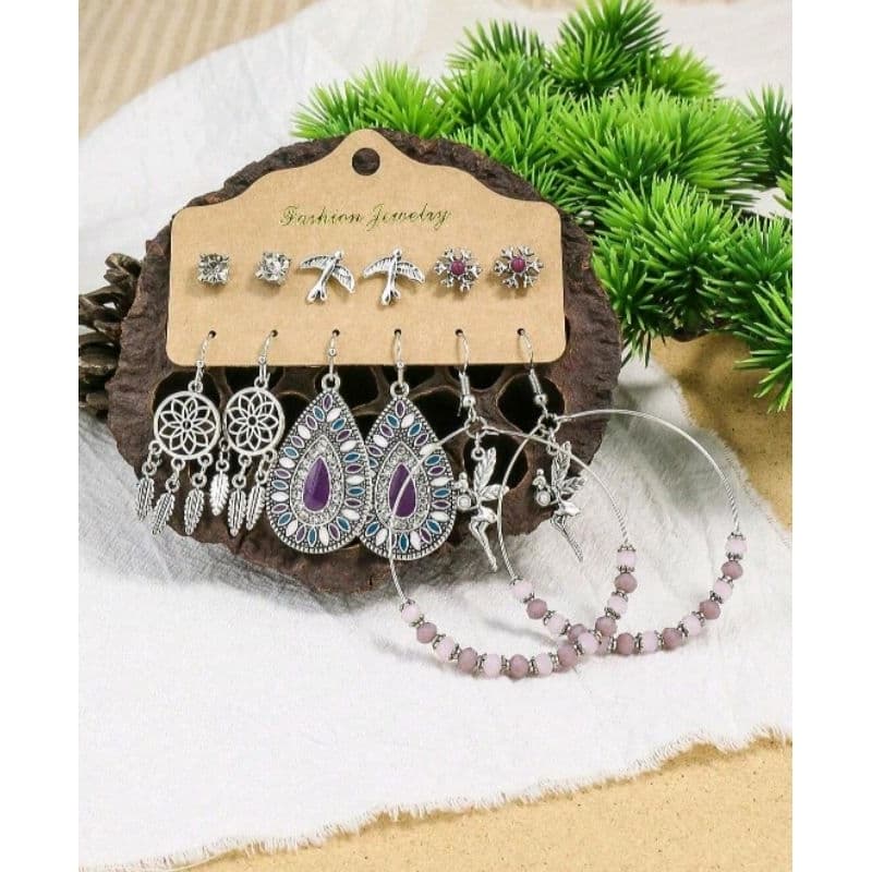 Kit 6 ou 3 Pares de Brincos Boho Indiano Hippie Etnico Vintage, brincos modernos, meio ambiente, peça hippie