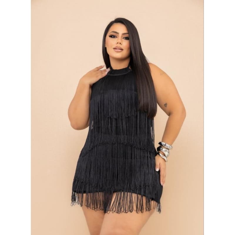 MACAQUINHO FRANJINHA MODA  MIDSIZE PLUS SIZE FEMININA  REF 356