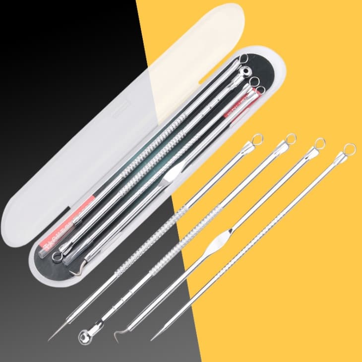 Conjunto De 4 Peças De Agulhas Para Tratamento De Acne Blackhead/Aço Inoxidável Ferramentas Limpeza Da