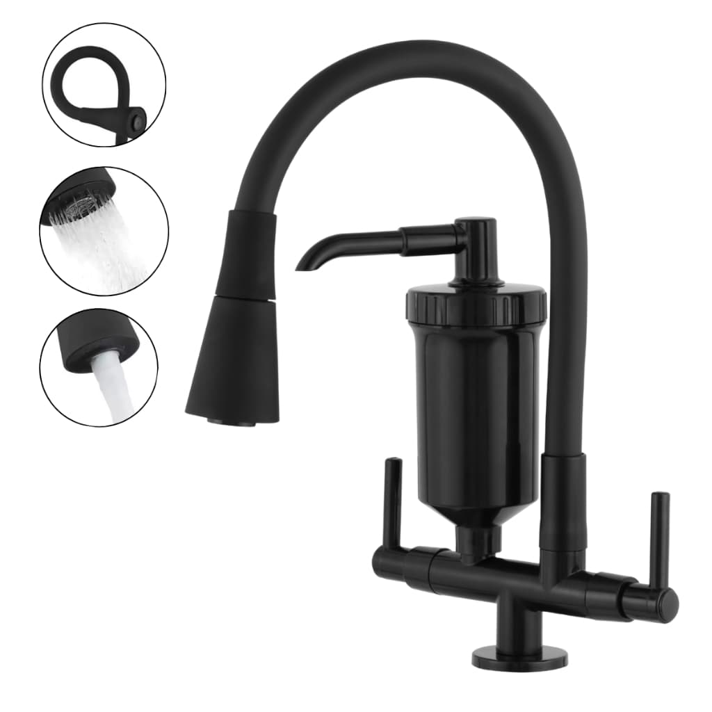 Torneira Com Filtro Para Pia De Cozinha Gourmet de Bancada Torneira Flexivel de Cozinha AllBlack